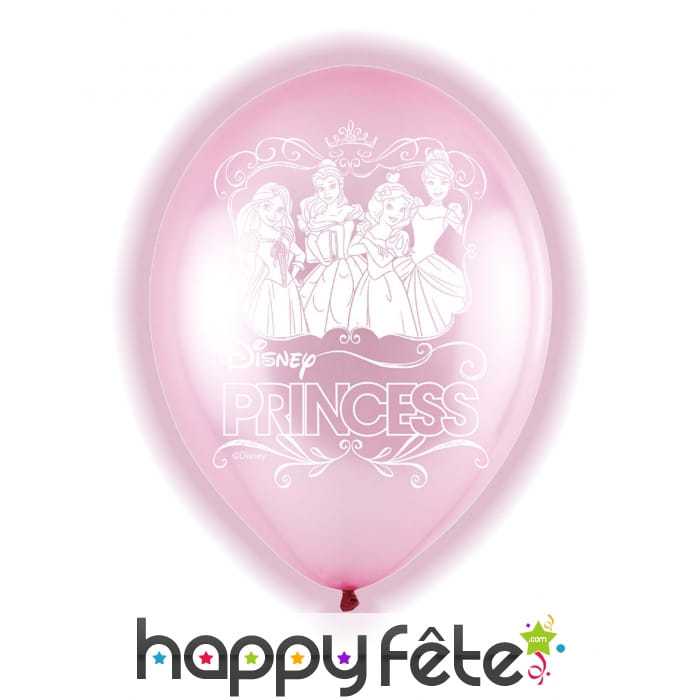 5 Ballons Princesses Disney lumineux de 28 cm