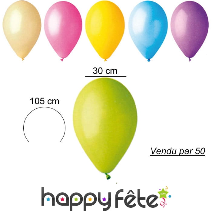 50 ballons pastel de 30 cm