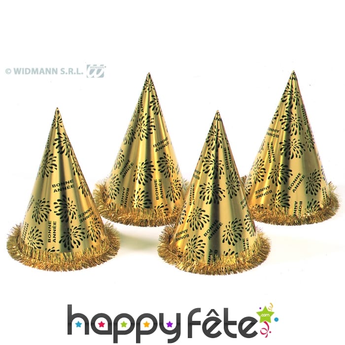 50 chapeaux coniques or bonne année