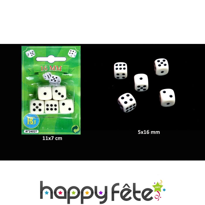 5 dés blancs