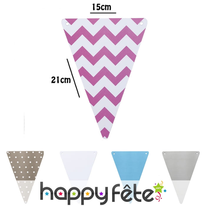 5 Fanions en carton DIY de 15 x 21 cm