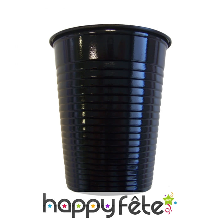 50 gobelets en plastique noir de 20cl