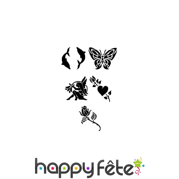 5 pochoirs amour réutilisables