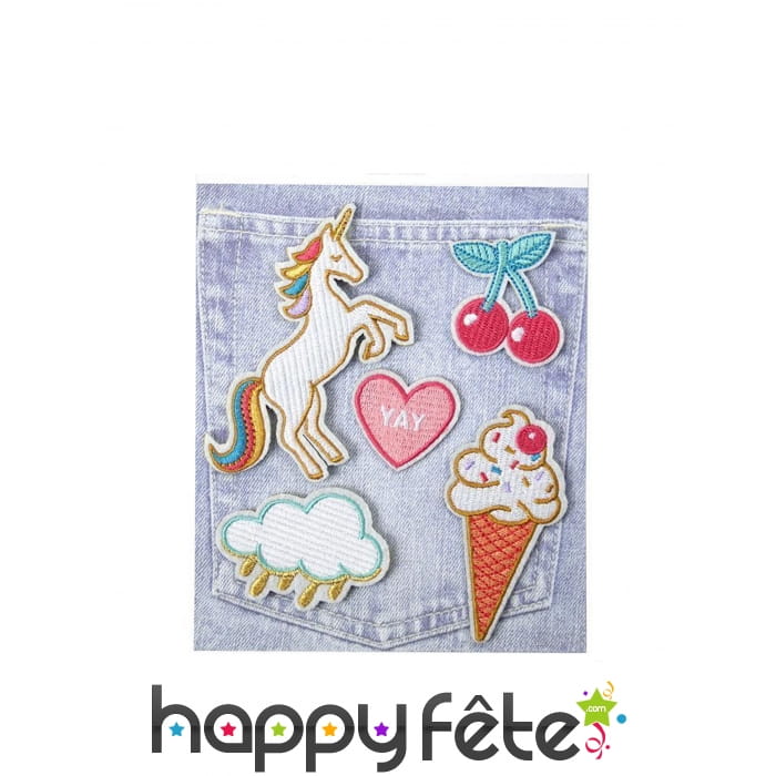 5 Pins Girly et licorne pour vêtements