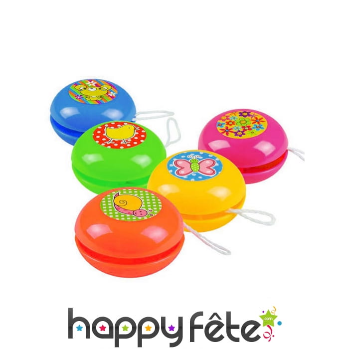 5 petits yoyos colorés de 4cm