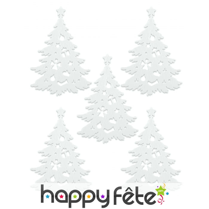 5 Sapins blancs pour fenêtre