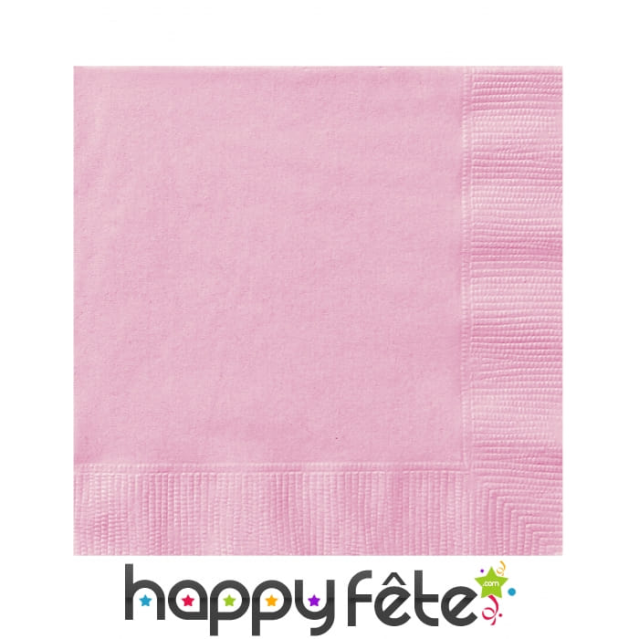 50 Serviettes Rose clair en papier