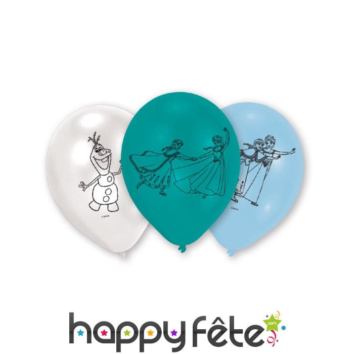 6 Ballons bleus La Reine des Neiges