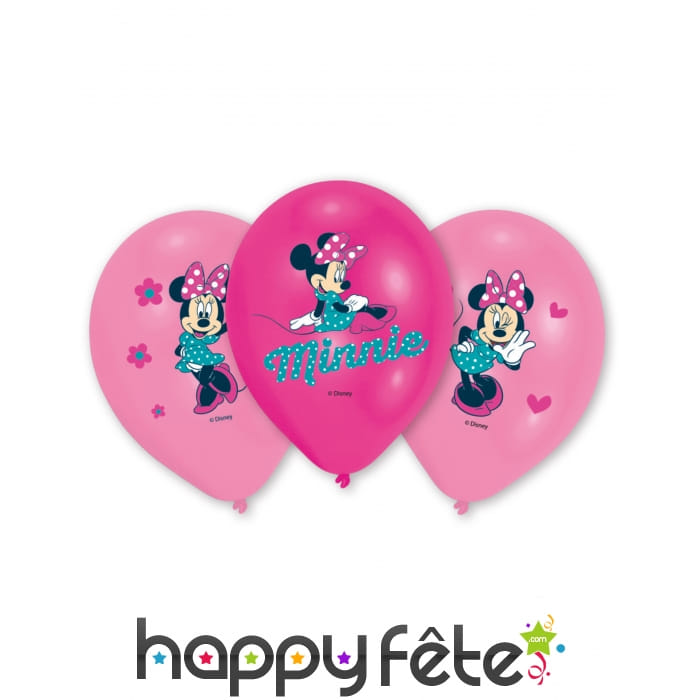 6 Ballons Minnie Mouse