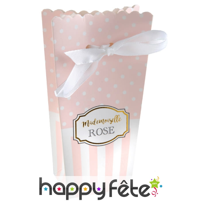 6 boites Mademoiselle Rose pour dragées