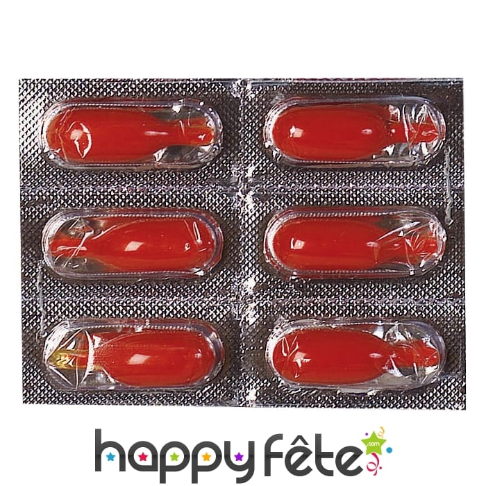 6 Capsules de faux sang à croquer