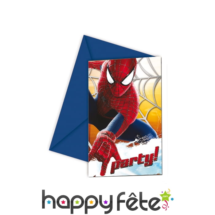 6 cartes d'invitations spiderman 2