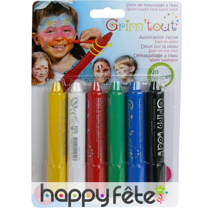 6 crayons de maquillage à l'eau