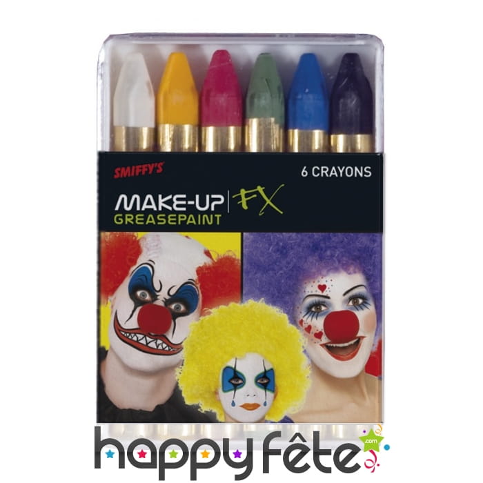 6 crayons de maquillage gras pour carnival