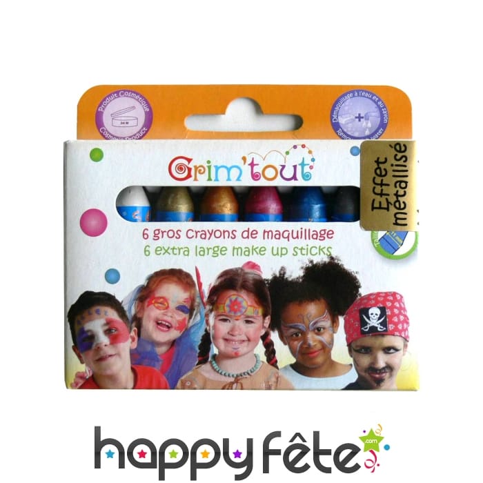 6 crayons de maquillage métallique Grim Tout