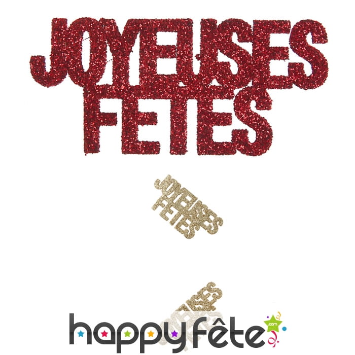 6 Confettis Joyeuses fêtes de 6,5cm