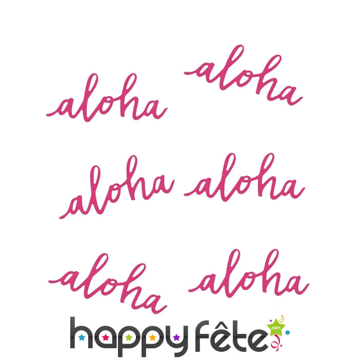 6 Décos de table Aloha de 12,5 cm en papier