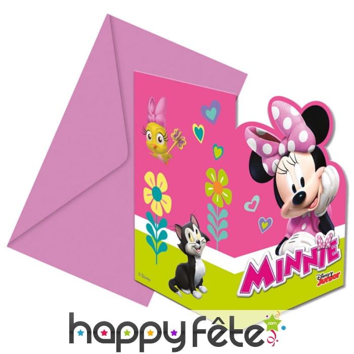 6 Enveloppes et invitations Minnie Mouse