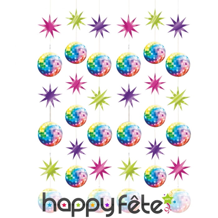 6 guirlandes disco à suspendre