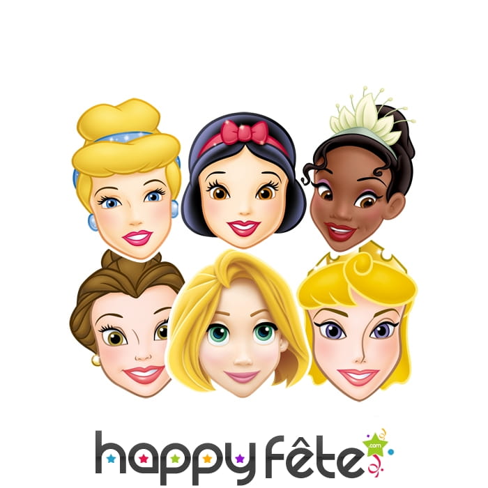 6 masques des princesses Disney