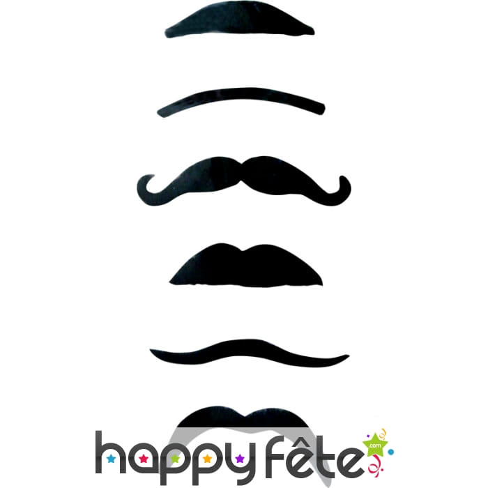 6 moustaches noires