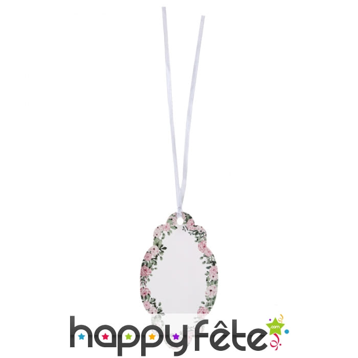 6 marque-places décorés de motifs fleuris