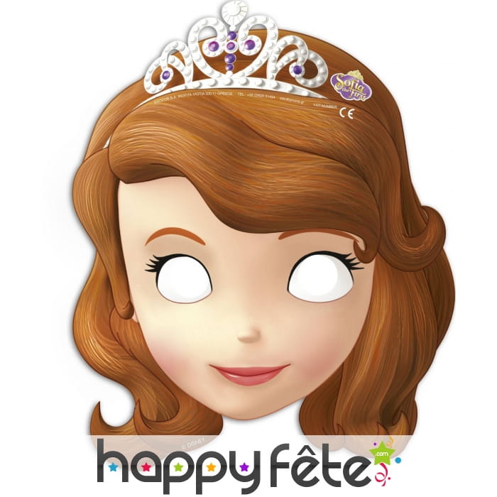 6 Masques Princesse Sofia en carton