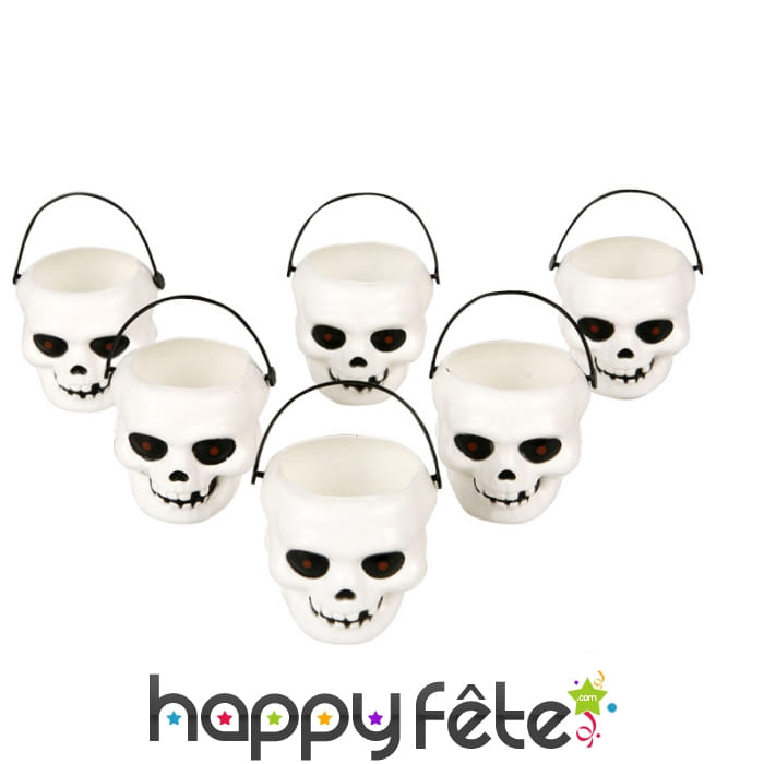 6 paniers à bonbons tête de mort