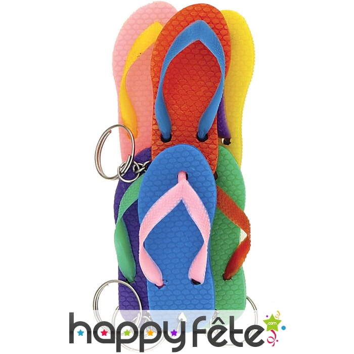 6 Portes clés tongs en plastique