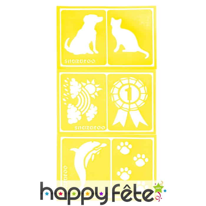 6 Pochoirs mixtes de la marque Snazaroo