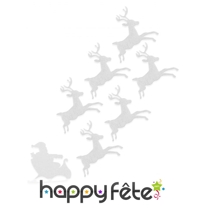 6 Rennes blancs de 16cm en feutrine