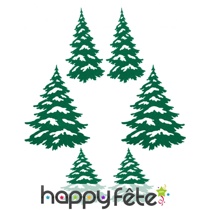 6 Sapins adhésifs de 12 à 27cm