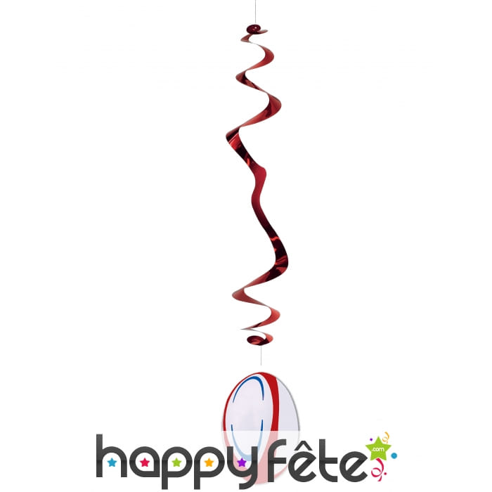 6 suspensions ballon de rugby 80cm