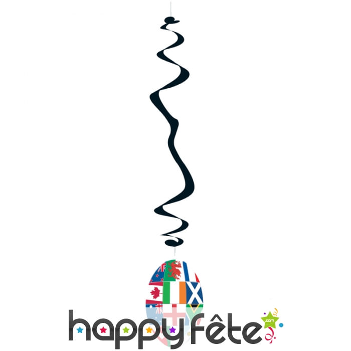 6 Suspensions ballon de rugby multi-nations