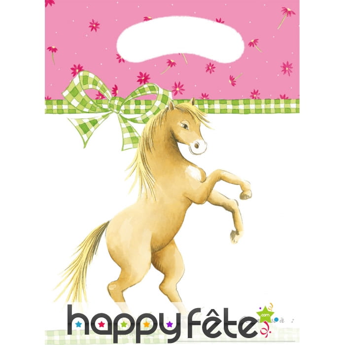 6 sacs cadeaux poney