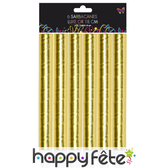 6 sarbacane dorées, embout sécurité