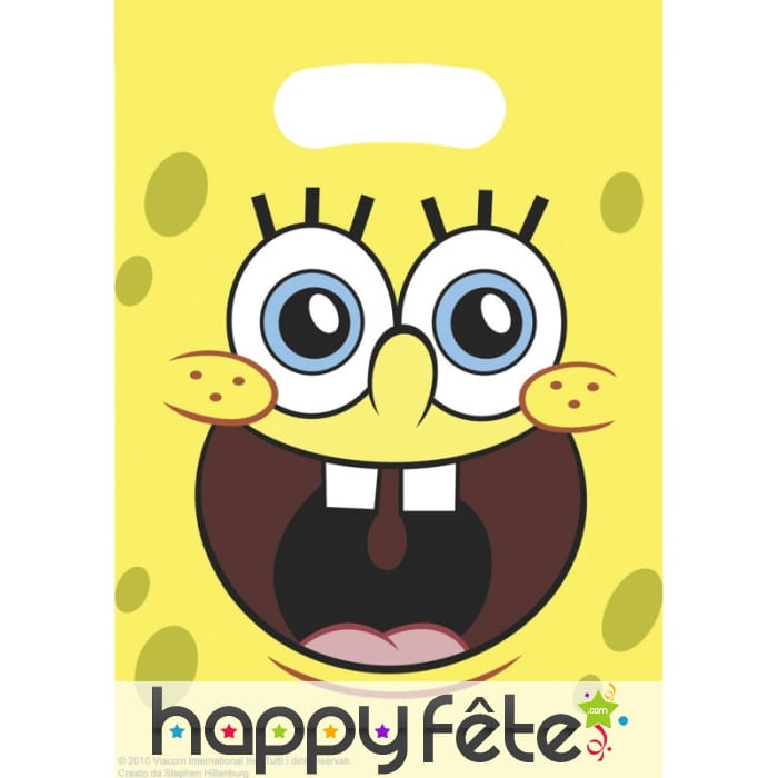 6 sacs plastiques Bob l'éponge