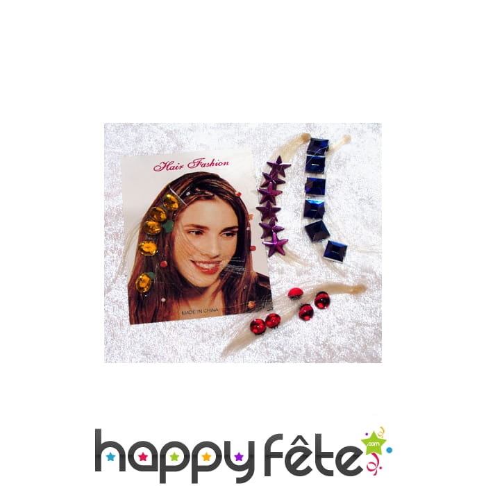 6 stickers pour cheveux