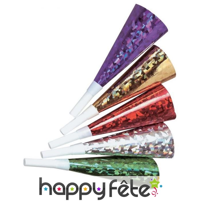 6 trompettes métallisées et colorées