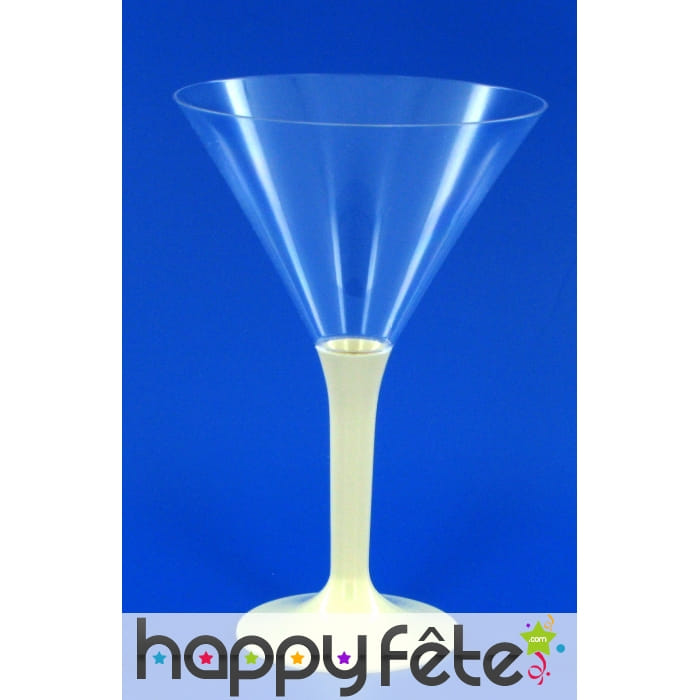 6 verres a cocktail pied ivoire