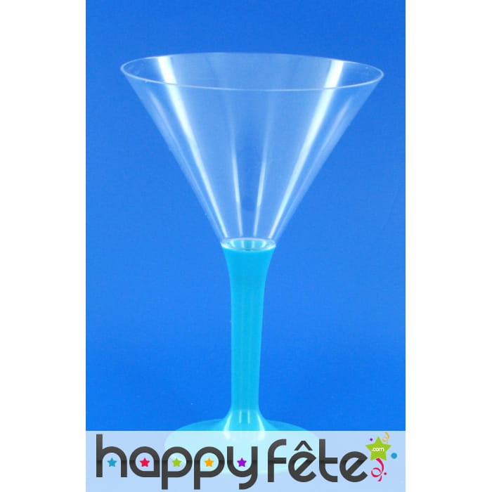 6 verres a cocktail pied turquoise