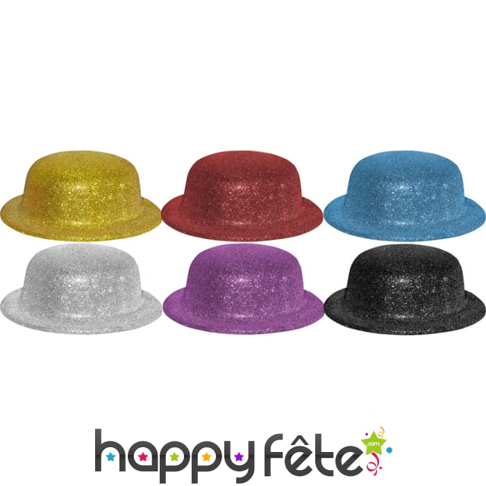 72 chapeaux melon à paillettes