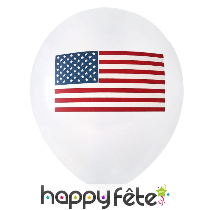 8 Ballons imprimé drapeau Américain