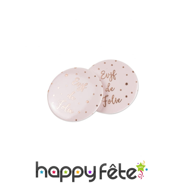 8 Badges rose imprimés EVJF, 5cm