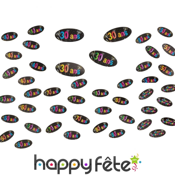 80 confettis de table Anniversaire et artifices