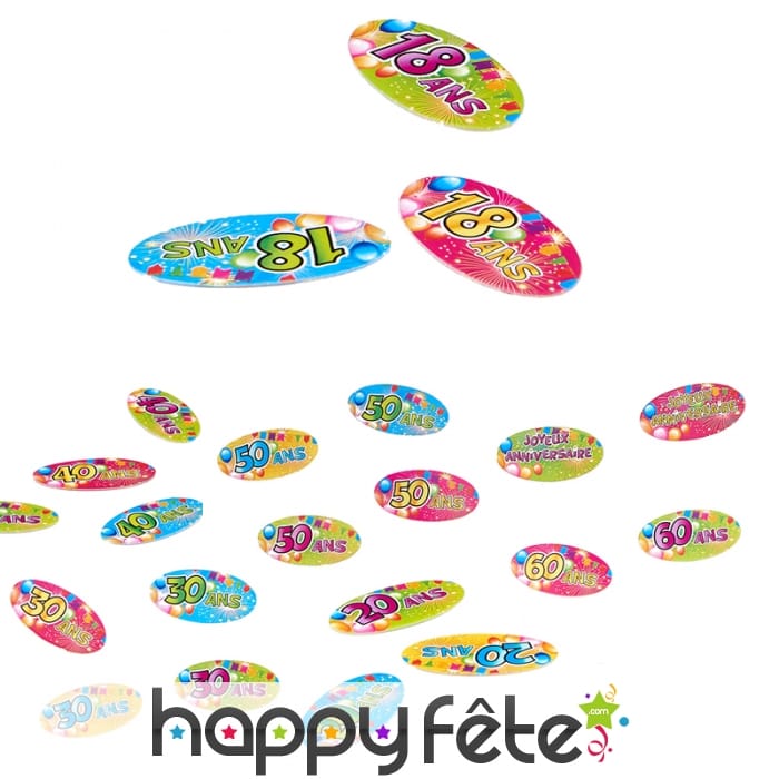 80 Confettis de table d'Anniversaire