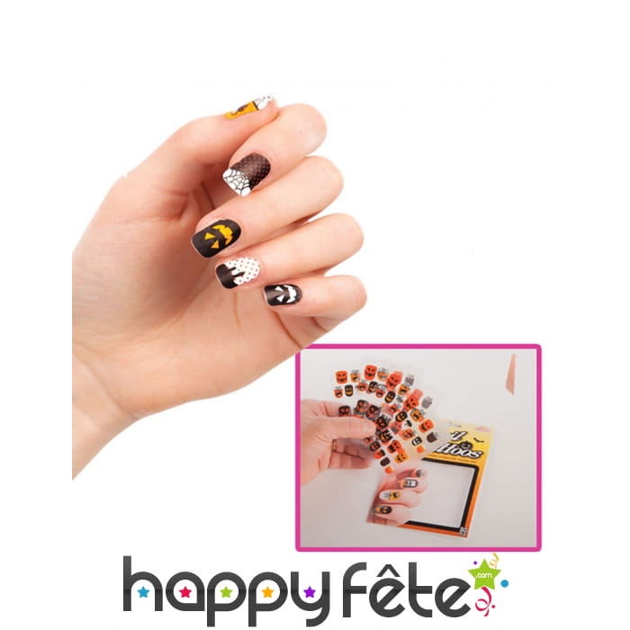 80 faux ongles halloween autocollants pour femme