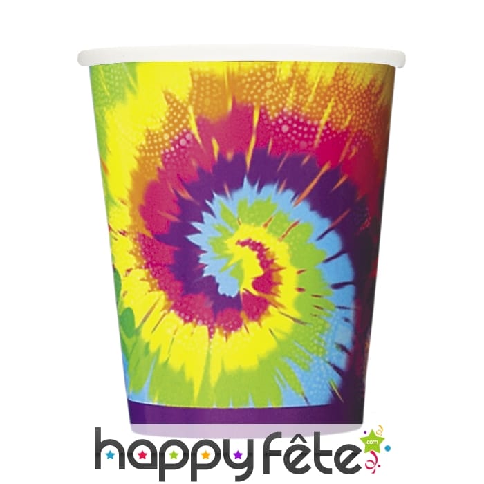 8 gobelets decoré année 70