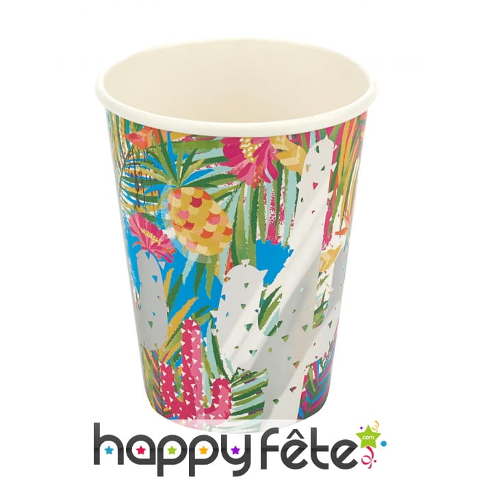 8 Gobelets motif Tropical