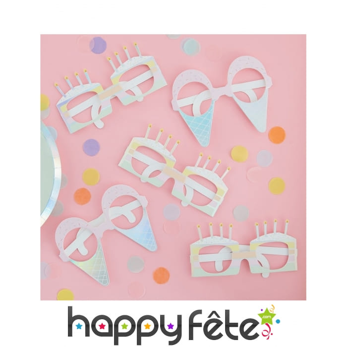 8 lunettes anniversaires de 16cm